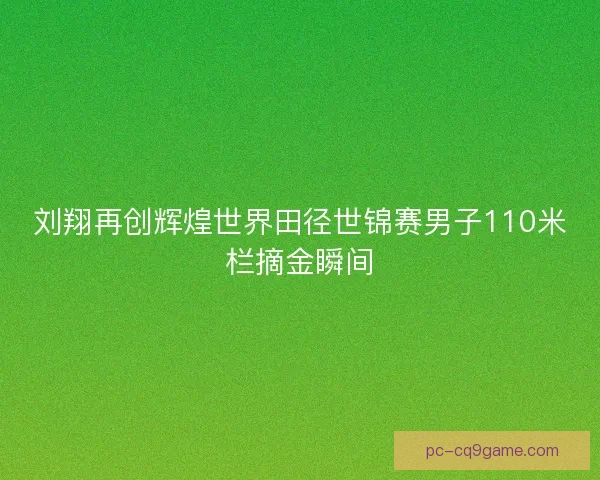 刘翔再创辉煌世界田径世锦赛男子110米栏摘金瞬间